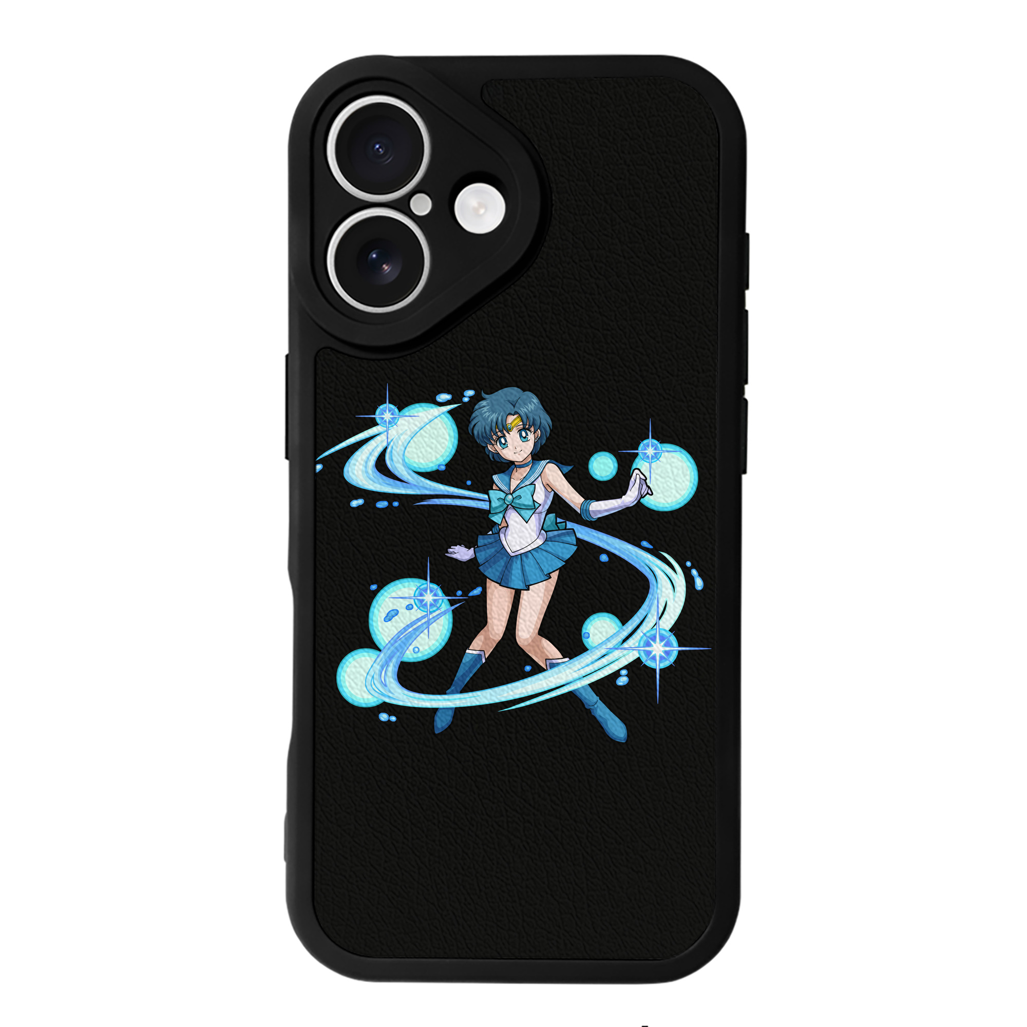 （画像用） 美少女戦士セーラームーン 水野 亜美 みずの あみ Sailor Moon Mizuno Ami 【iPhone 16シリーズ対応】シリコンスマホケース（レザー調） 材質：シリコン